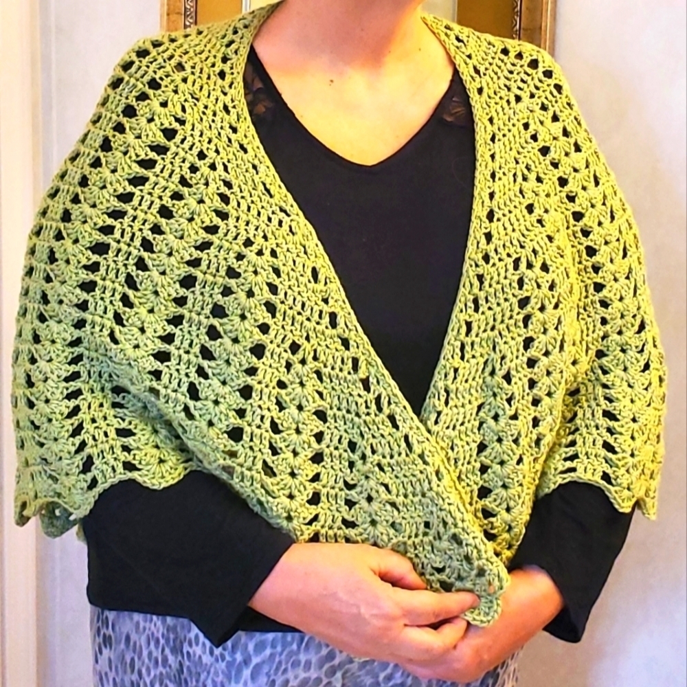 Hand crochet Prayer Shawl